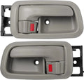 Pair of Interior Door Handles W/Bezel (Light Gray) for Toyota Tundra (Standard/R