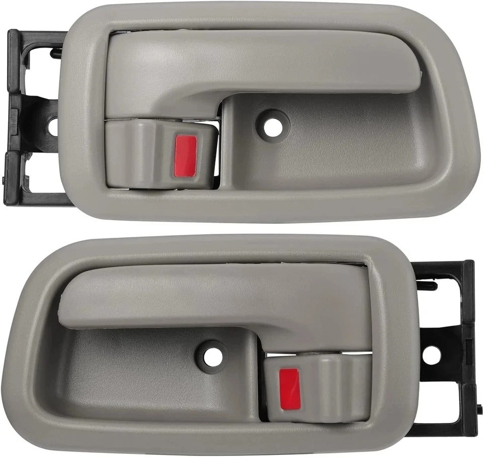Pair of Interior Door Handles W/Bezel (Light Gray) for Toyota Tundra (Standard/R