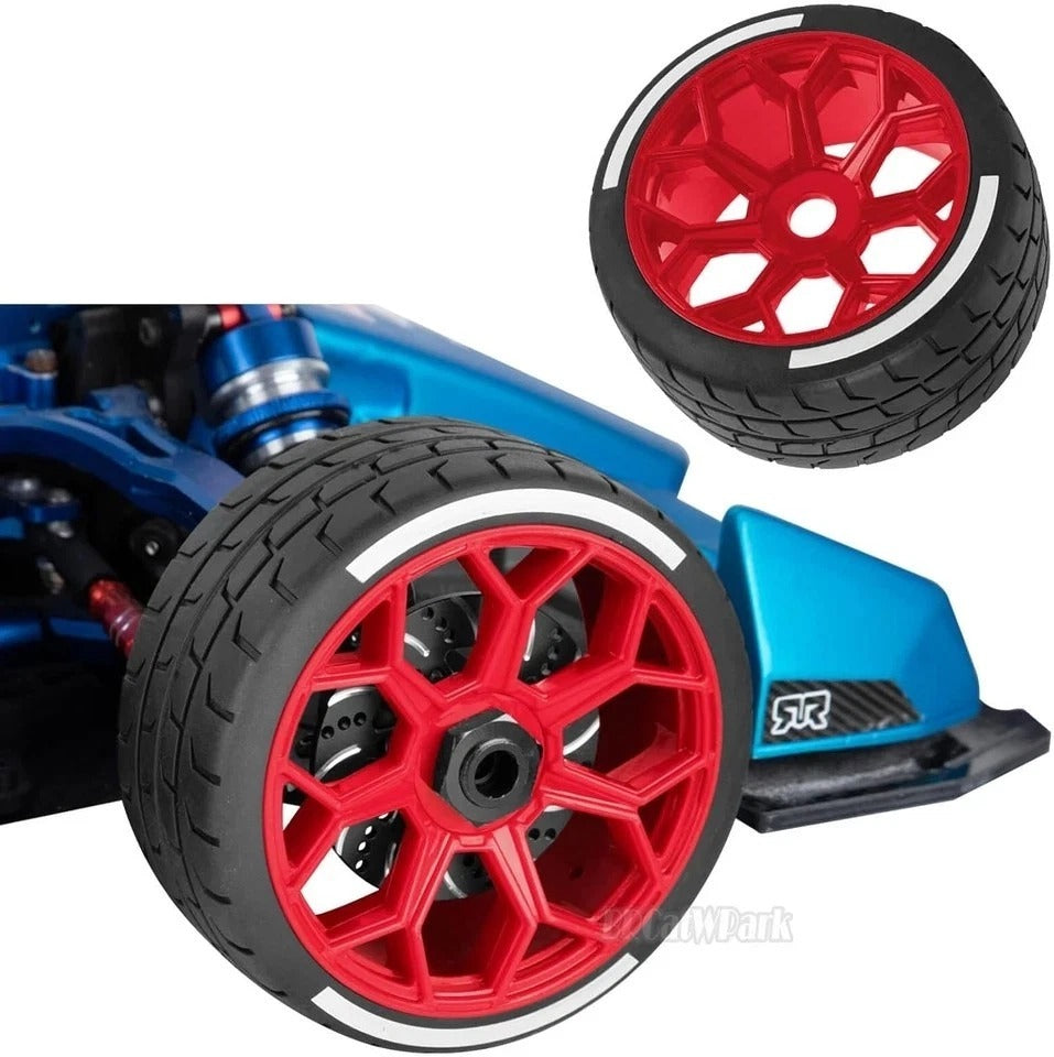 RC Wheel Highway Tires for 1/7 Arrma Felony 6S Blx,4Pcs RC Wheel Rims & Rubber T