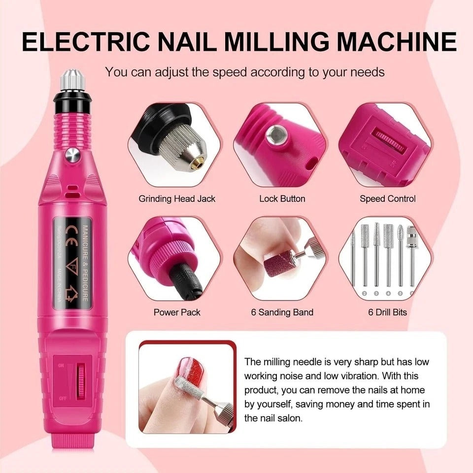 Professional 35-Color Gel Nail Polish Kit with UV Light & Nail Drill Included