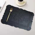 Faux Leather Placemats Set of 6, Rectangle Heat Resistant Table Mats, Non-Sli...