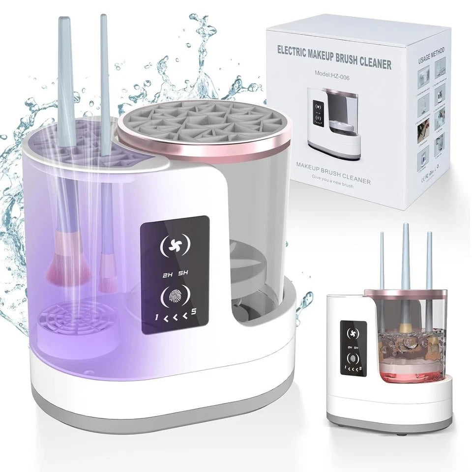 3 in 1 Electric Makeup Brush Cleaner Machine with Makeup Brush Dryer-Holder-Port