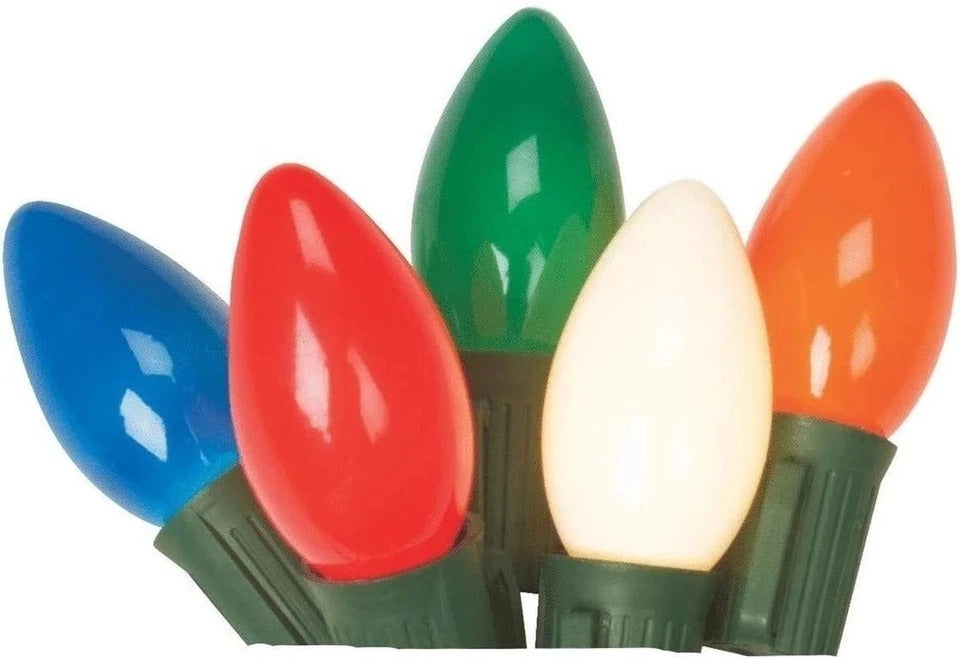 C9 Vintage Christmas Lights Outdoor Multicolor - Large Old Fashioned C9 Ceramic