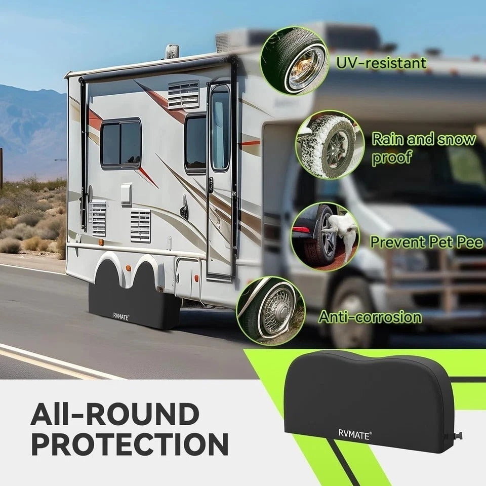 RVMATE RV Tire Covers - Dual Axle Wheel Cover (2 Pack) Fits 30"-33" Diameter Tir