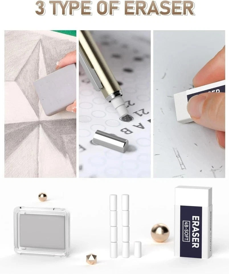 Nicpro 35PCS Art Mechanical Pencil Set, 3 PCS Metal Drafting Pencil 0.5 mm & 0.7