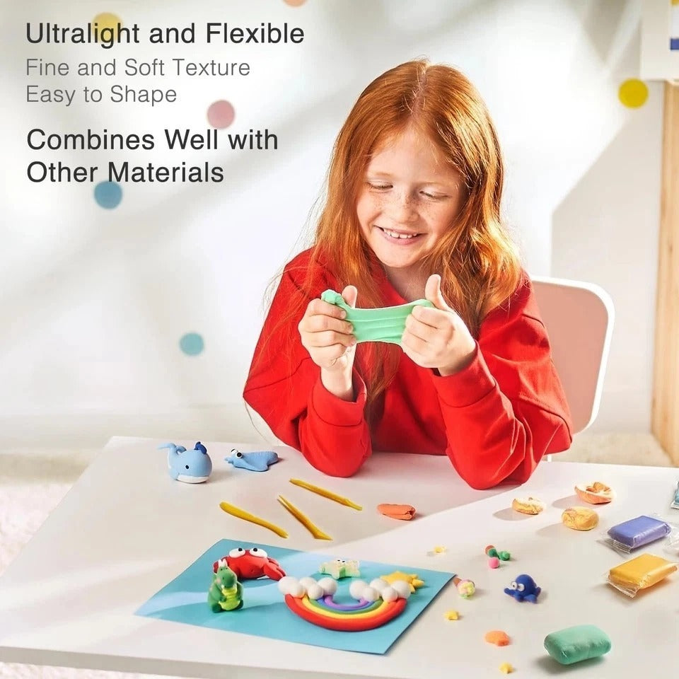 Air Dry Clay - 100 Colors, Ultra Light and Soft, Non-Toxic Modeling Clay for Kid