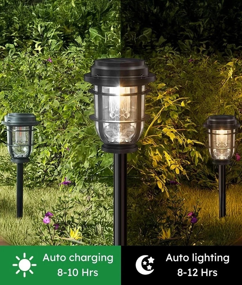 Bright Solar Pathway Lights Outdoor, 8 Pack Waterproof IP65, Auto On/Off Solar P