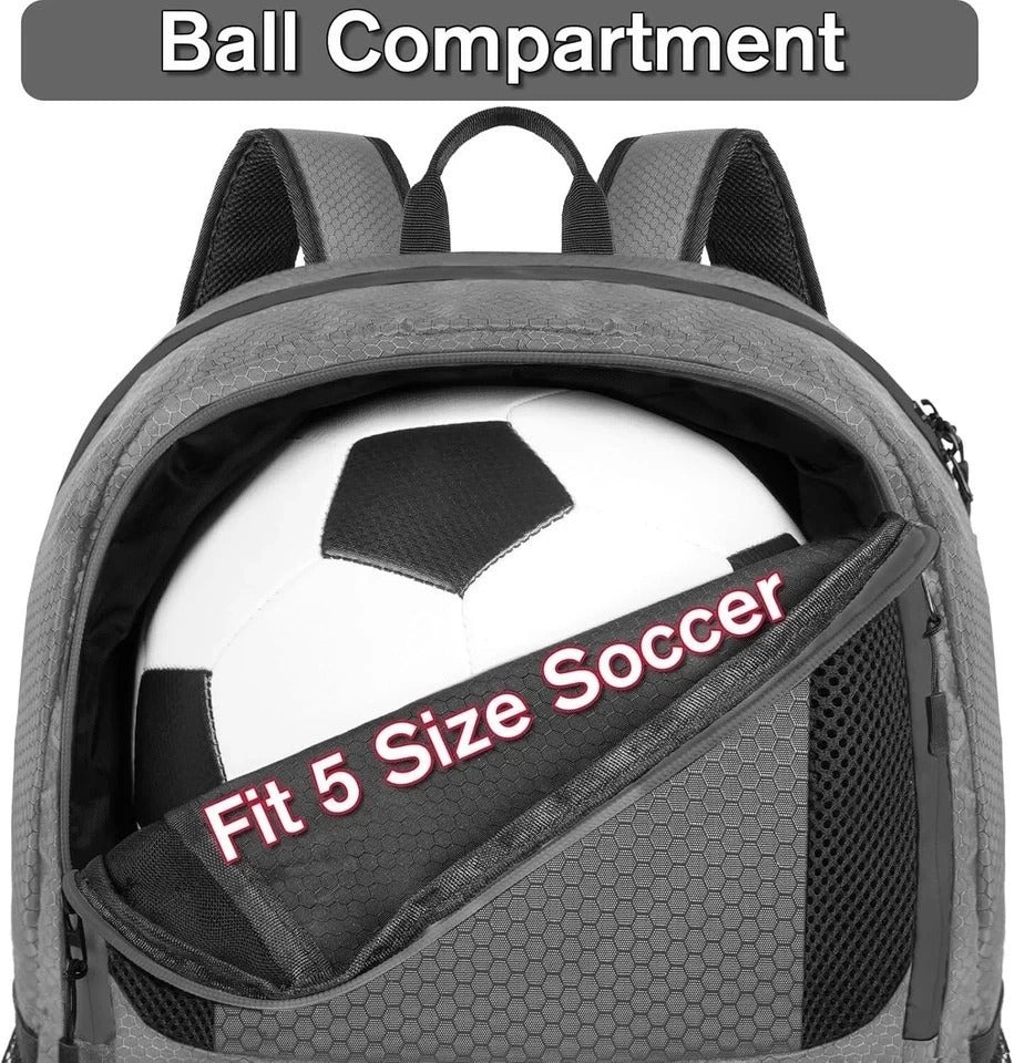 Water-Resistant Soccer & Multi-Sport Backpack - Fits Basketball, Football & More