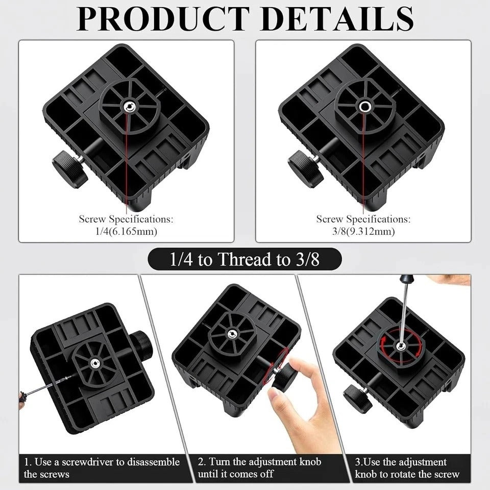 Universal Rifle Clamp Shooting Tripod Rest 1/4" 3/8" Screw Holes Hunting Tripod