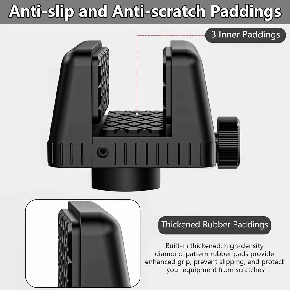 Universal Rifle Clamp Shooting Tripod Rest 1/4" 3/8" Screw Holes Hunting Tripod