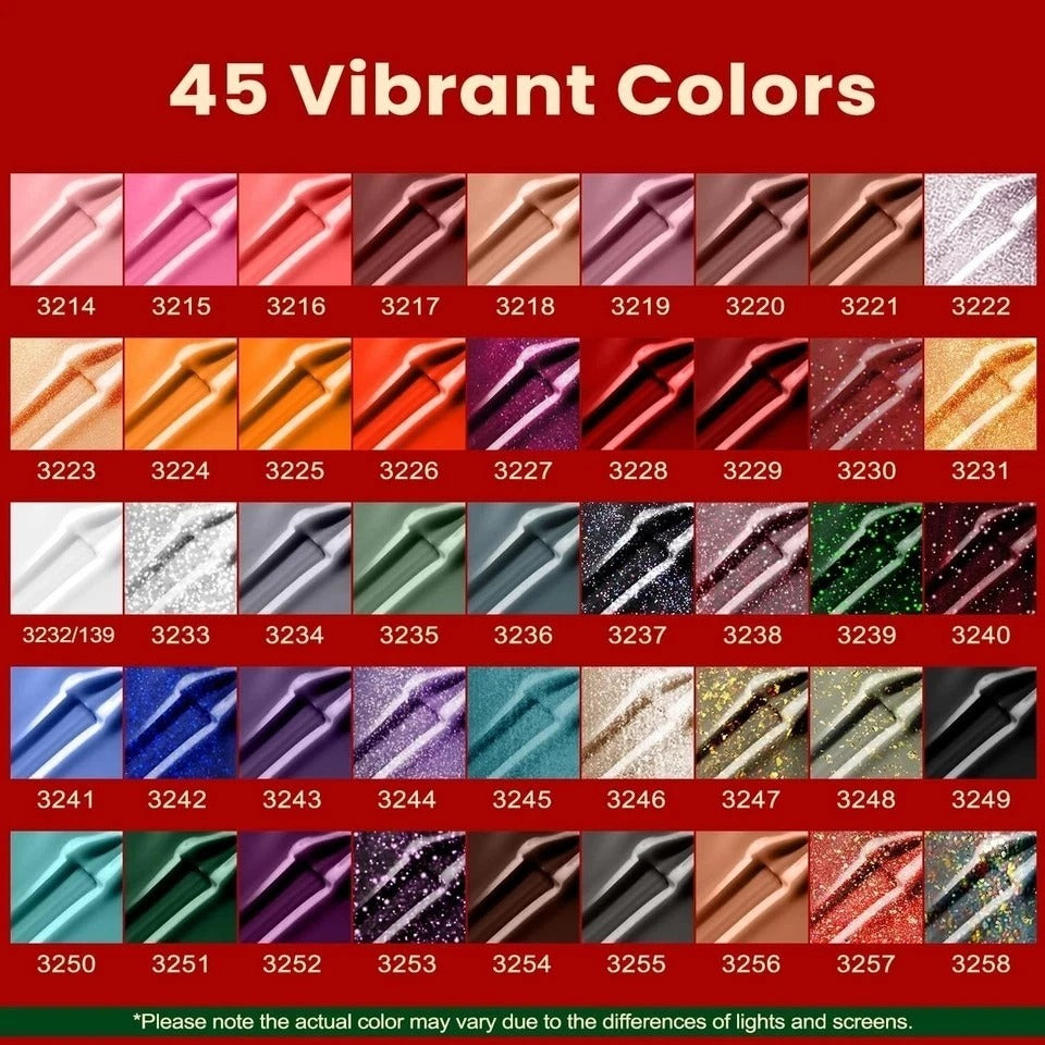 73 Pcs Gel Nail Polish Kit With UV Lamp Light Poly Extension Manicure Tool Set