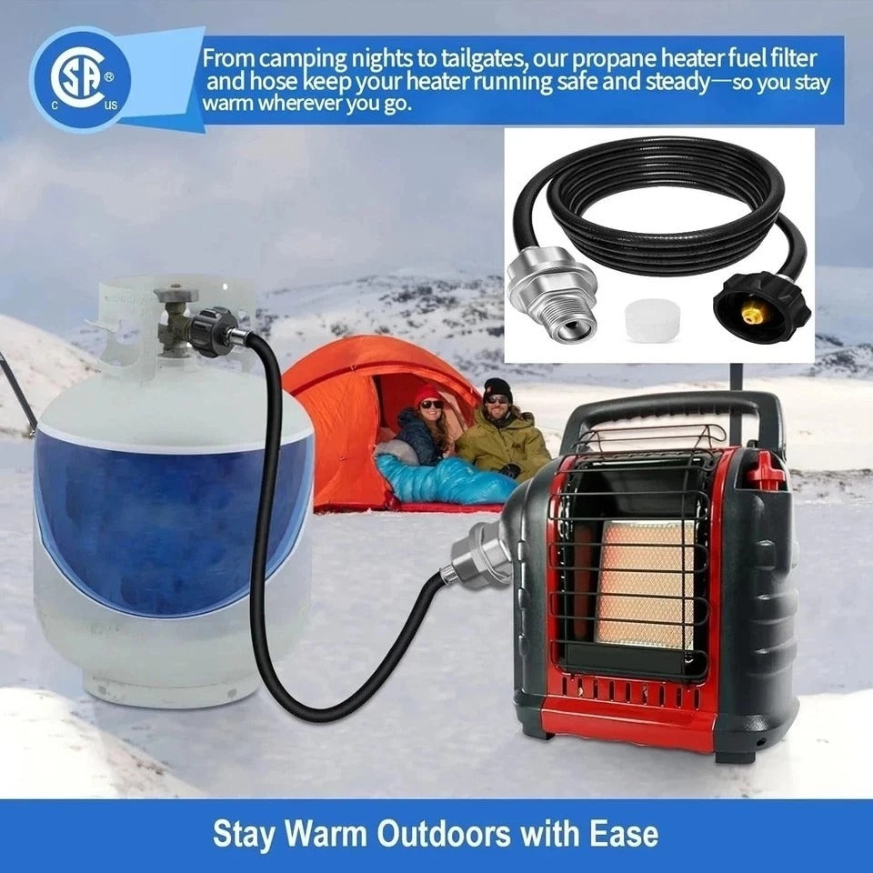 F273699 Propane Fuel Filter with 12 FT Propane Hose, for Buddy Heater, Big Buddy