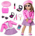 American 18 Inch Doll Makeup Accessories and Clothes,Tote Bag Set for 18" Dolls