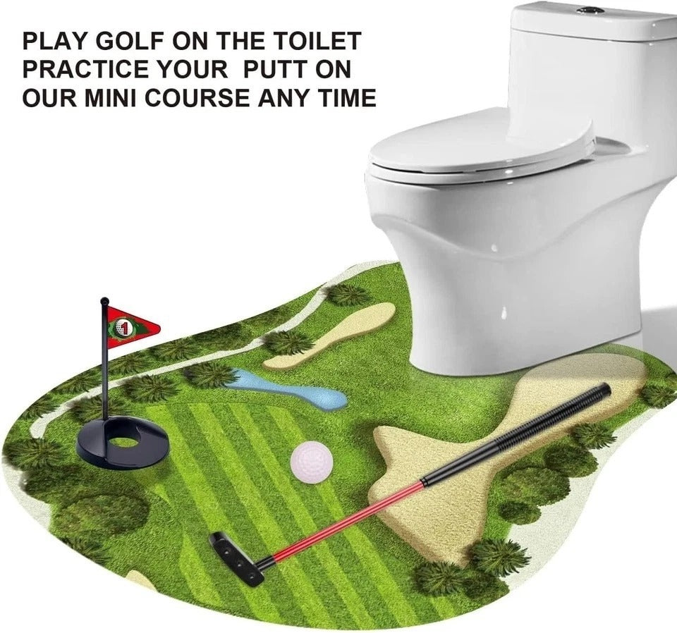 Toilet Golf Game-Practice Mini Golf in Any Restroom/Bathroom - Great Toilet Time