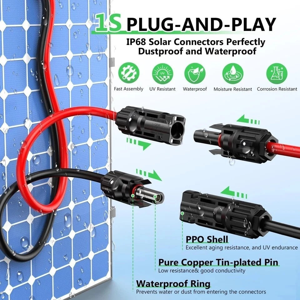 Solar to XT60i Extension Cable 10AWG 30FT XT60i Female to Male Connector for ...