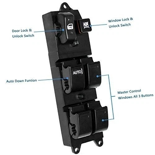 Front Driver Side Master Power Window Switch - Compatible for 1997-2001 Toyota
