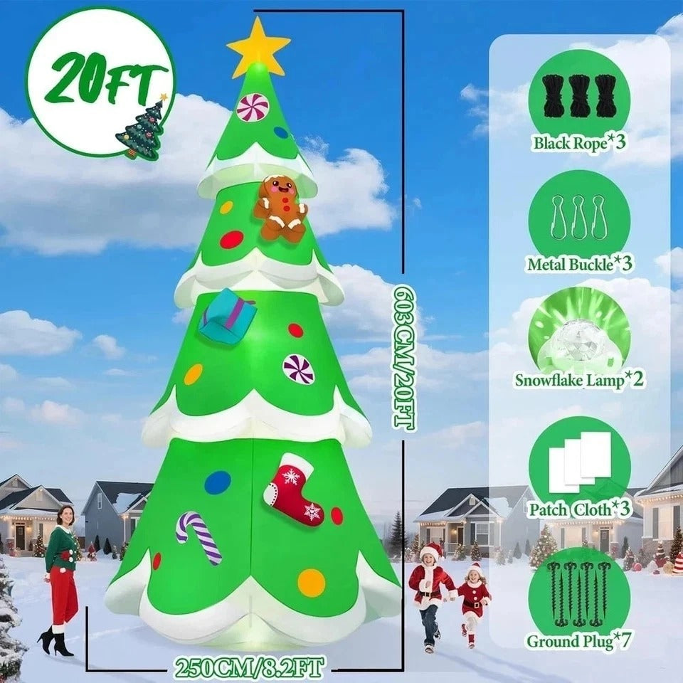20FT Christmas Tree Inflatable with LED Light, Kalolary Giant Christmas Yard Inf