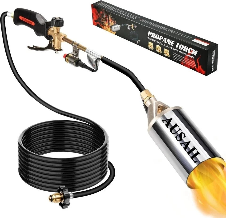 High Output Propane Weed Torch - 1,800,000 BTU Flame Thrower with 10 FT Hose