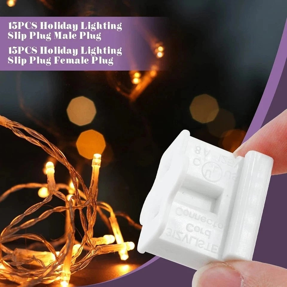 30Pcs Light Slip Plug SPT-1 Vampire Plugs Male and Female, Zip Plug White, Elect