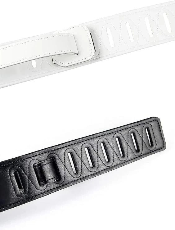 Guitar Strap With Lightning Bolt For Electric Guitars/bass, Leather Adjust