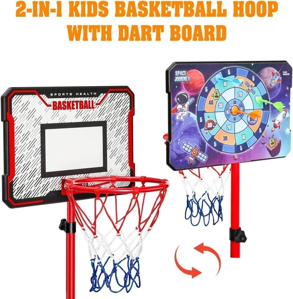 Kids Basketball Hoop - Adjustable Height 2.9Ft-6.2Ft Toddler for Kids, Goal Indo