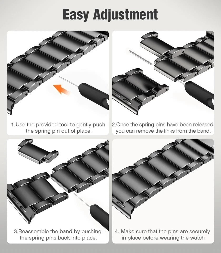 Titanium Apple Watch Band Ultra 3/2/1 45-49mm Replacement for Series 1-11, Black