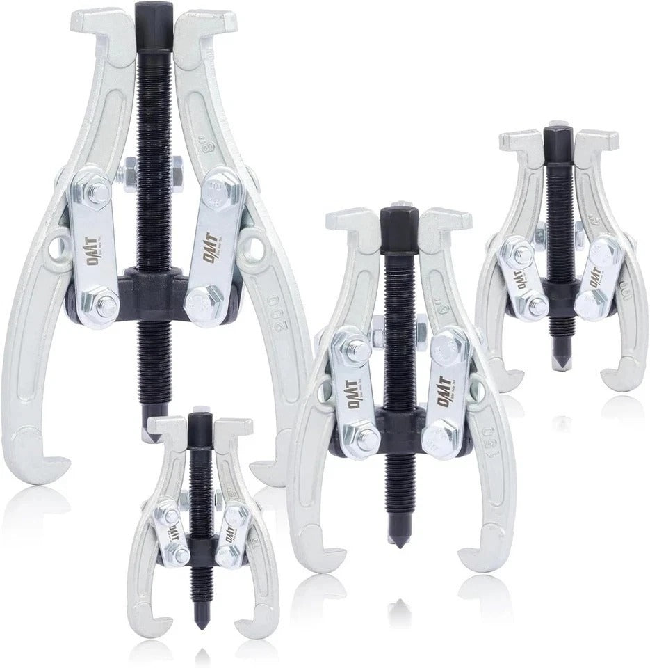 Universal Heavy Duty Gear Puller Set - 4 Sizes, 3-Jaw, Reversible Jaws, for P...