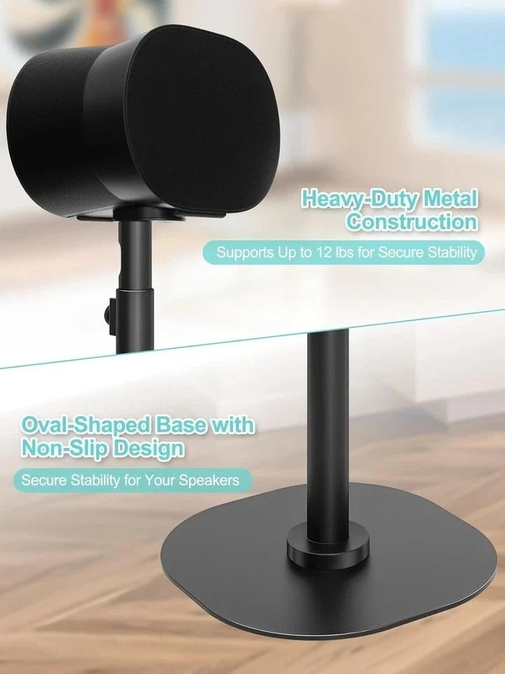 Speaker Stands Pair for Sonos ERA 100 & 300 Adjustable 22”–42” Floor Stands with