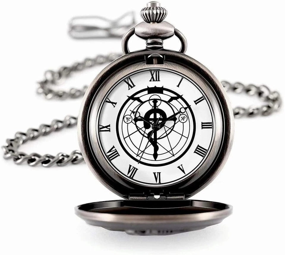 Fullmetal Alchemist Pocket Watch with Chain Box for Cosplay Accessories Anime...