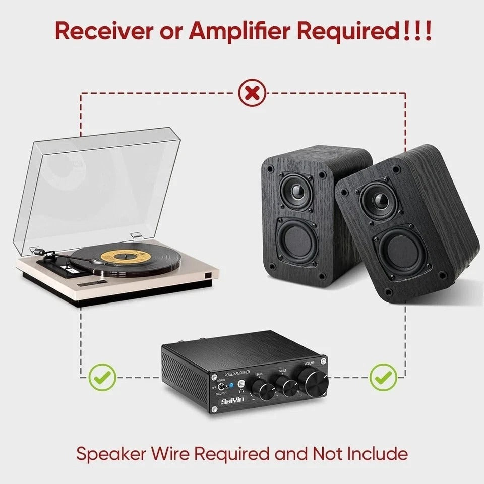 Passive Bookshelf Speakers for Home Theater Surround Sound, Home Desktop Stereo