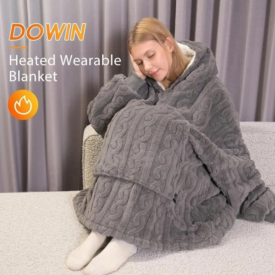 Heated Wearable Blanket Battery Powered, Come with 5000Mah Portable Rechargeable