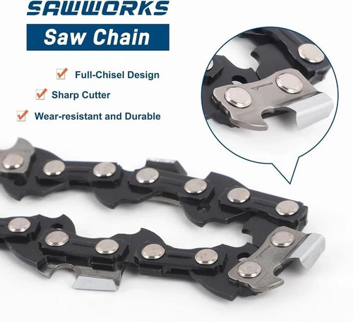 20 Inch Chainsaw Bar and Chains, .050'' Gauge .325" Pitch 78DL Fits Echo CS-490/