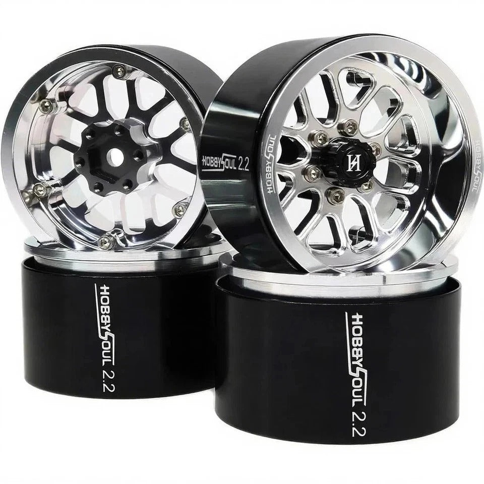 HOBBYSOUL 2.2 Beadlock Wheels -11mm Negative Offset 40mm Wide Rims 2.2 RC Wheels