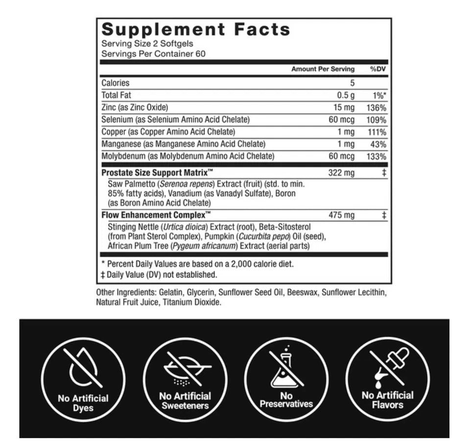 Men’s Prostate Support Supplement Softgels 120 ct Force Factor