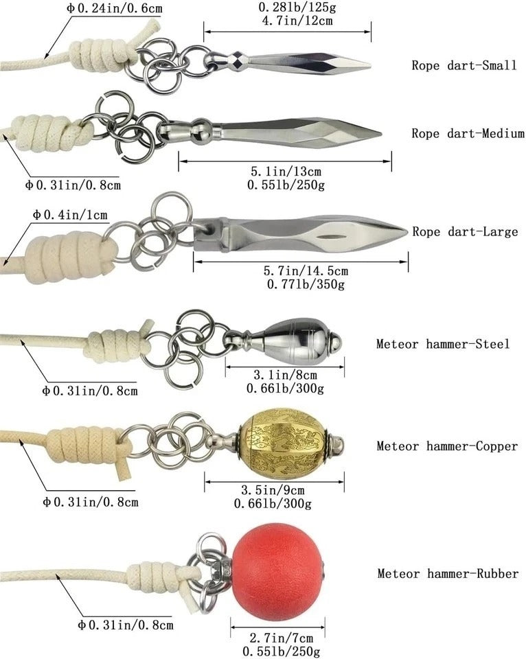 Adjustable Rope Dart Meteor Hammer for Enhanced Martial Arts Skill Development