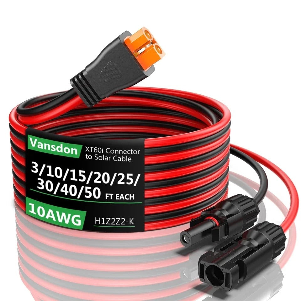 Solar to XT60i Extension Cable 10AWG 30FT XT60i Female to Male Connector for ...