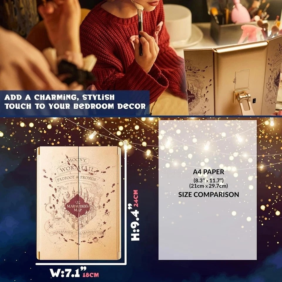 Harry Potter LED Vanity Mirror with Lights for Women, Teens, Light up Makeup Mir