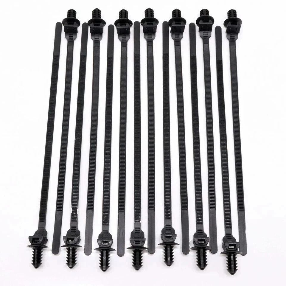 Push Mount Zip Ties, 8 Inch Cable Zip Tie Black Wire Tie with Push Pin Fir Tree
