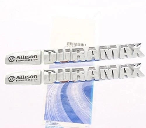 2Pack OEM Allison Duramax Badges Emblems Compatible with Silverado chrome1
