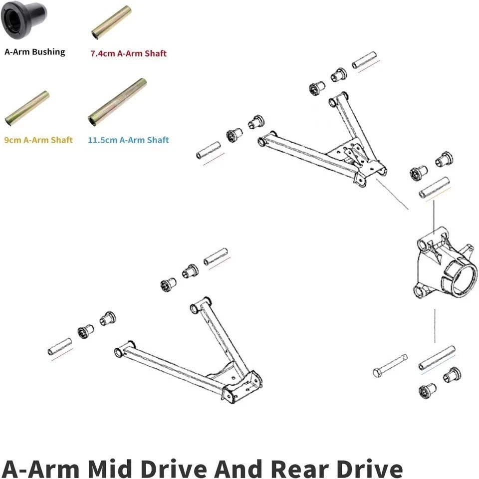 Front Rear Upper Lower A Arm Shaft Bushings for Polaris Ranger 500 700 800 900