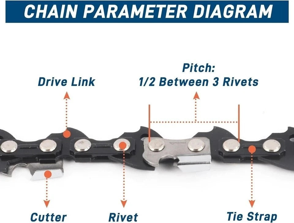 20 Inch Chainsaw Bar and Chains, .050'' Gauge .325" Pitch 78DL Fits Echo CS-490/