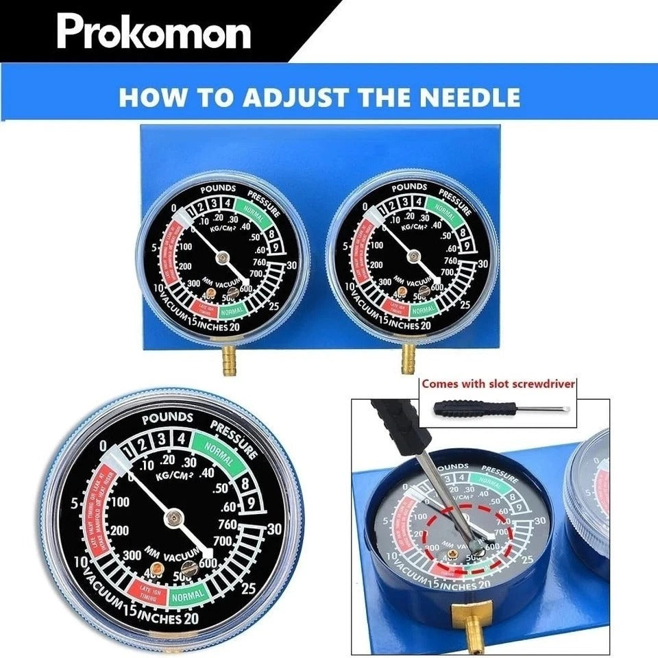 Comprehensive Motorcycle Carburetor Synchronizer with Vacuum Gauges and Hoses