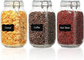 Stylish Clear Glass Canisters with Airtight Lids - Kitchen Organization Set of 3
