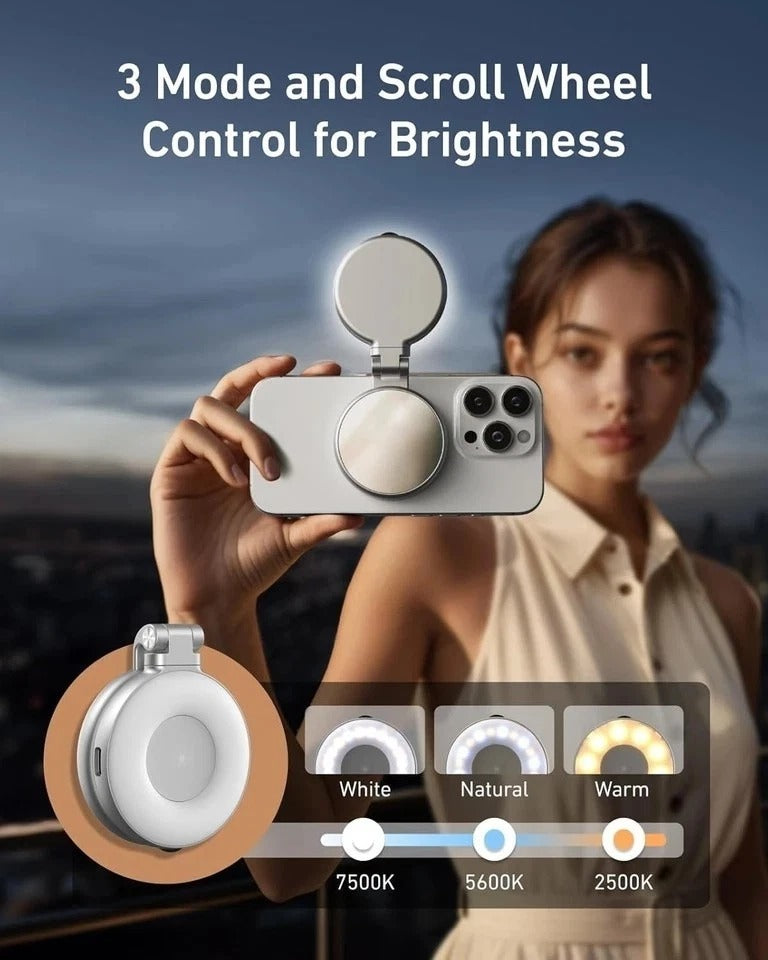 C03 Magnetic Selfie Light, Phone Light Compatible with iPhone Magsafe, CRI97 360