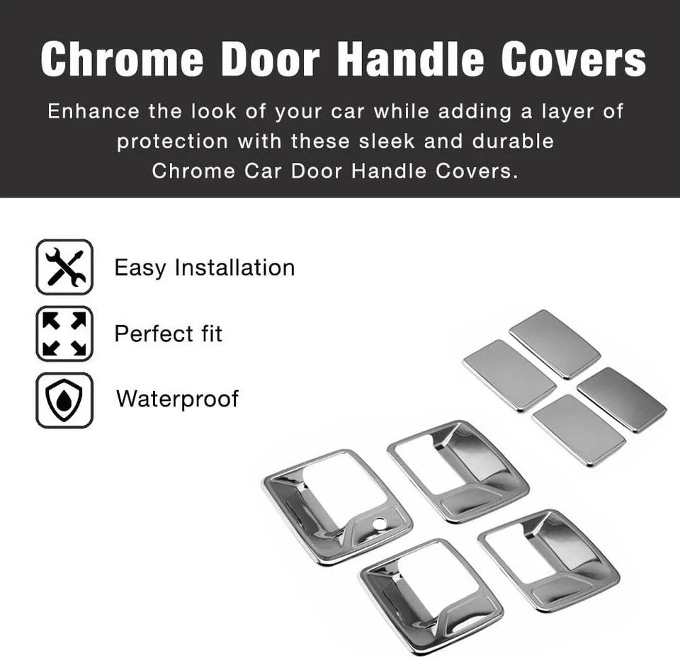 Chrome Plated Door Handle Cover Compatible with 1999-2016 F-250 F-350 F-450