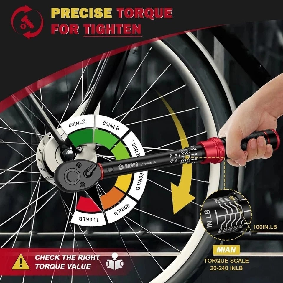 1/4-inch Drive Click Torque Wrench, 20-240 in. lb/2.3-27.1 Nm, Inch Pound Torque