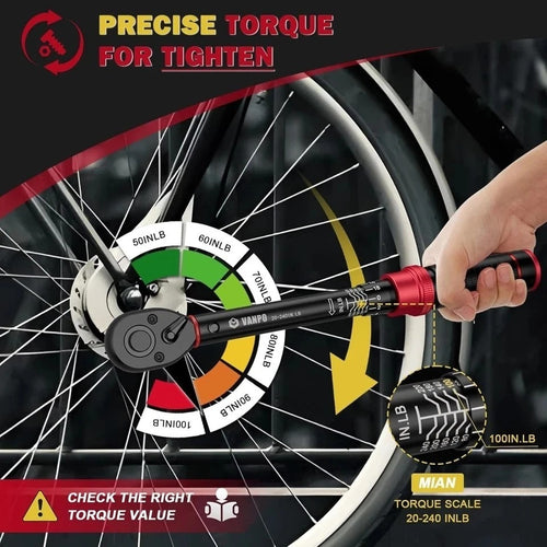 1/4-inch Drive Click Torque Wrench, 20-240 in. lb/2.3-27.1 Nm, Inch Pound Torque