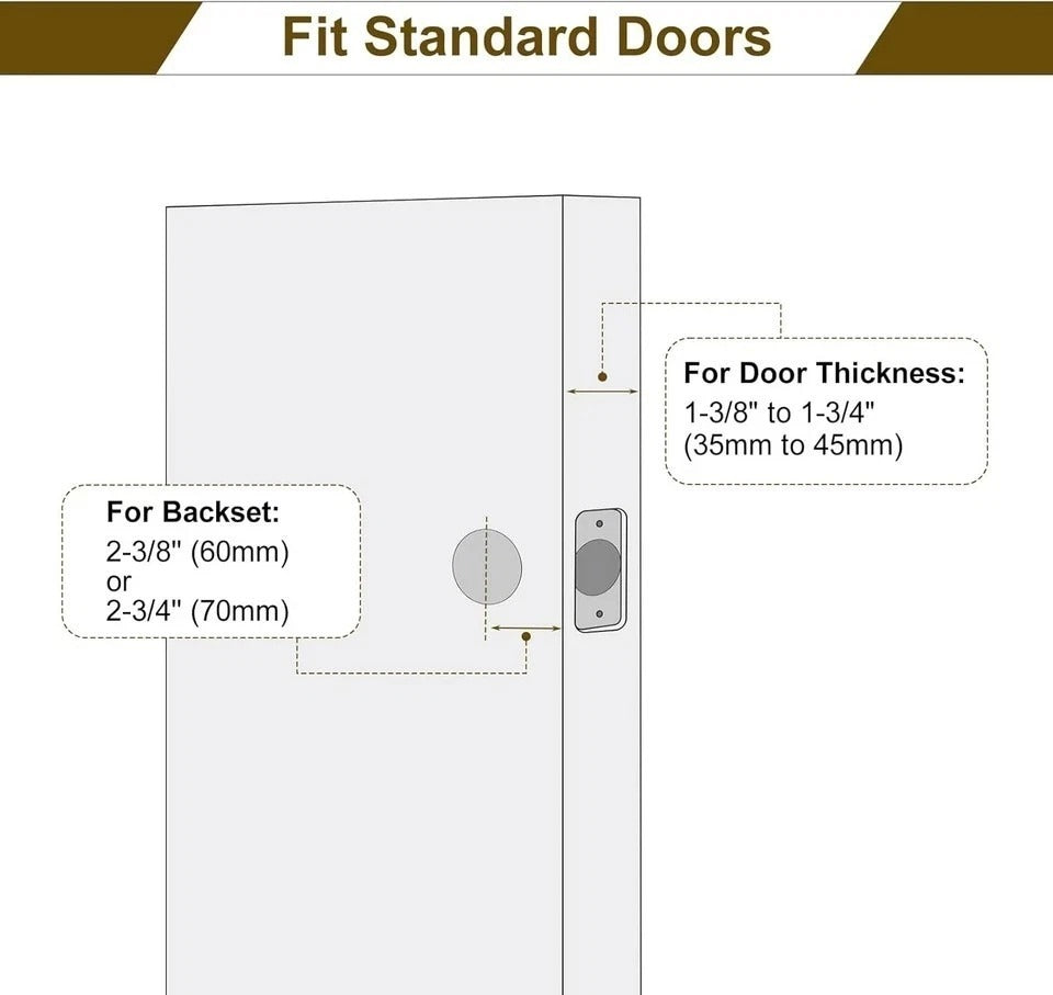 3 Pack Entry Door Knob and Single Cylinder Deadbolt Lock Set, Exterior Door Lock