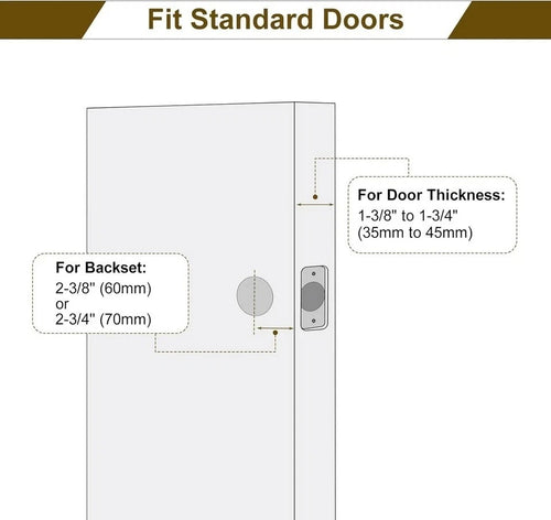 3 Pack Entry Door Knob and Single Cylinder Deadbolt Lock Set, Exterior Door Lock