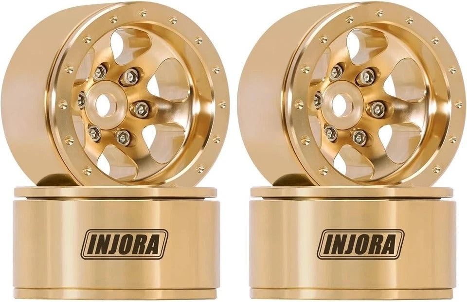 INJORA 1.0 Brass Beadlock Wheel -4.7mm Offset Rim for 1/24 1/18 RC Crawler SCX24